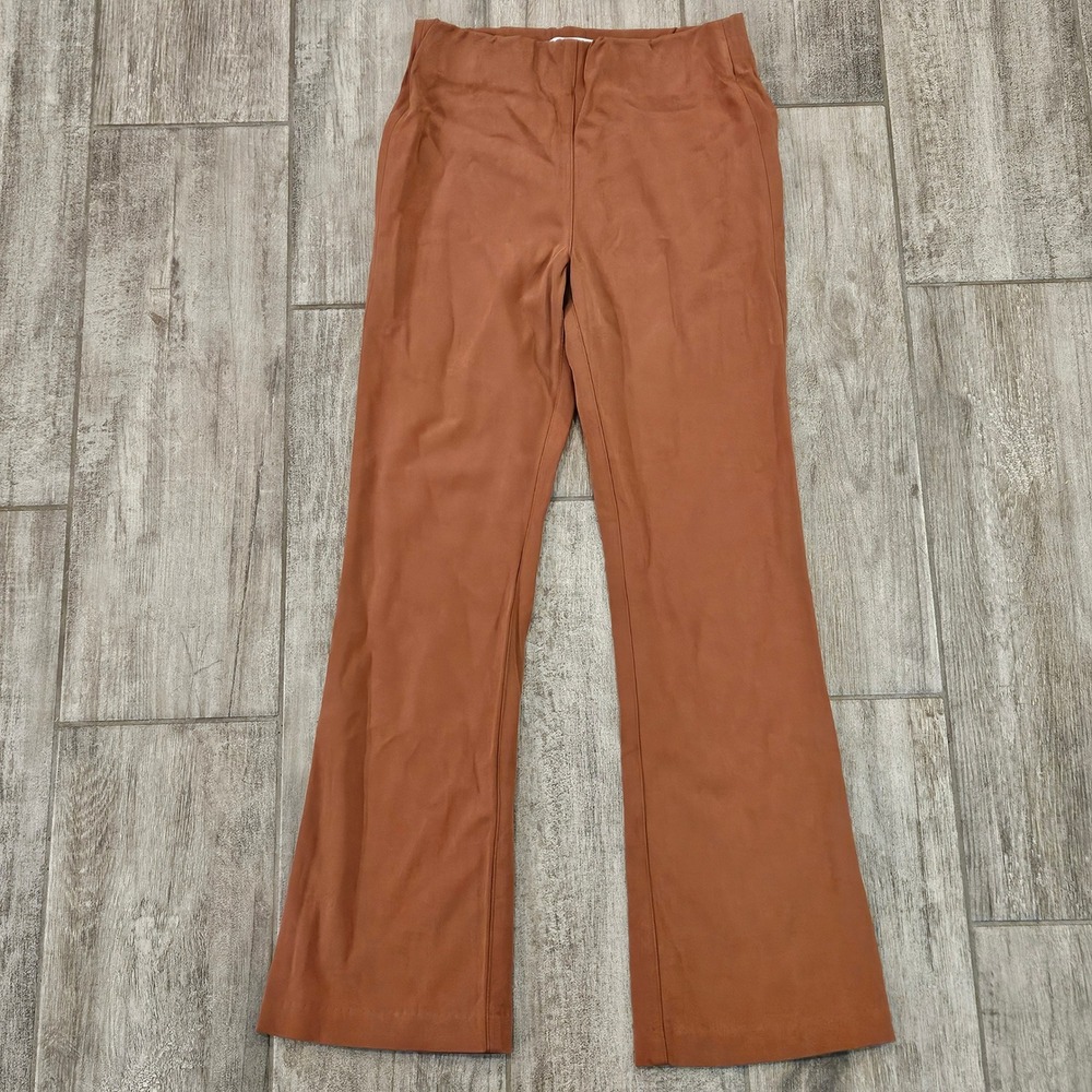 SPRWMN‎ Crop Flare Pants Terracotta Brown High Rise Elastic Waist XS Leggings